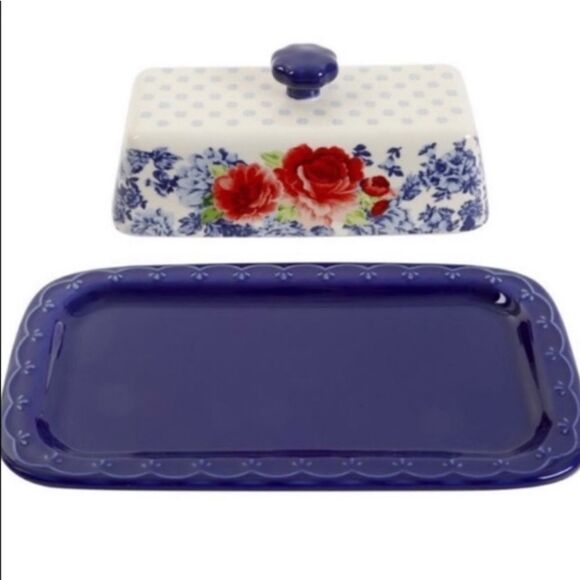 The Pioneer Woman Frontier Rose Butter Dish New - Picture 3 of 3